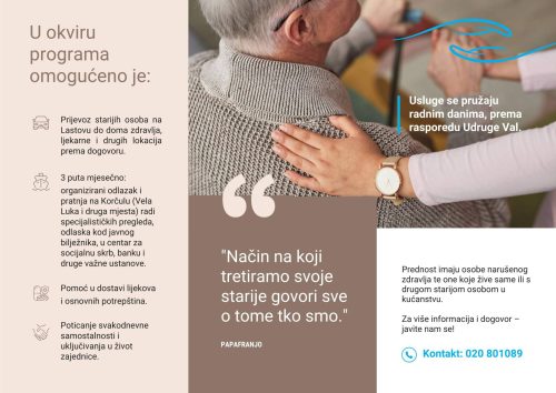 LOGISTIKA: PRIJEVOZ ZA STARIJE-LASTOVO